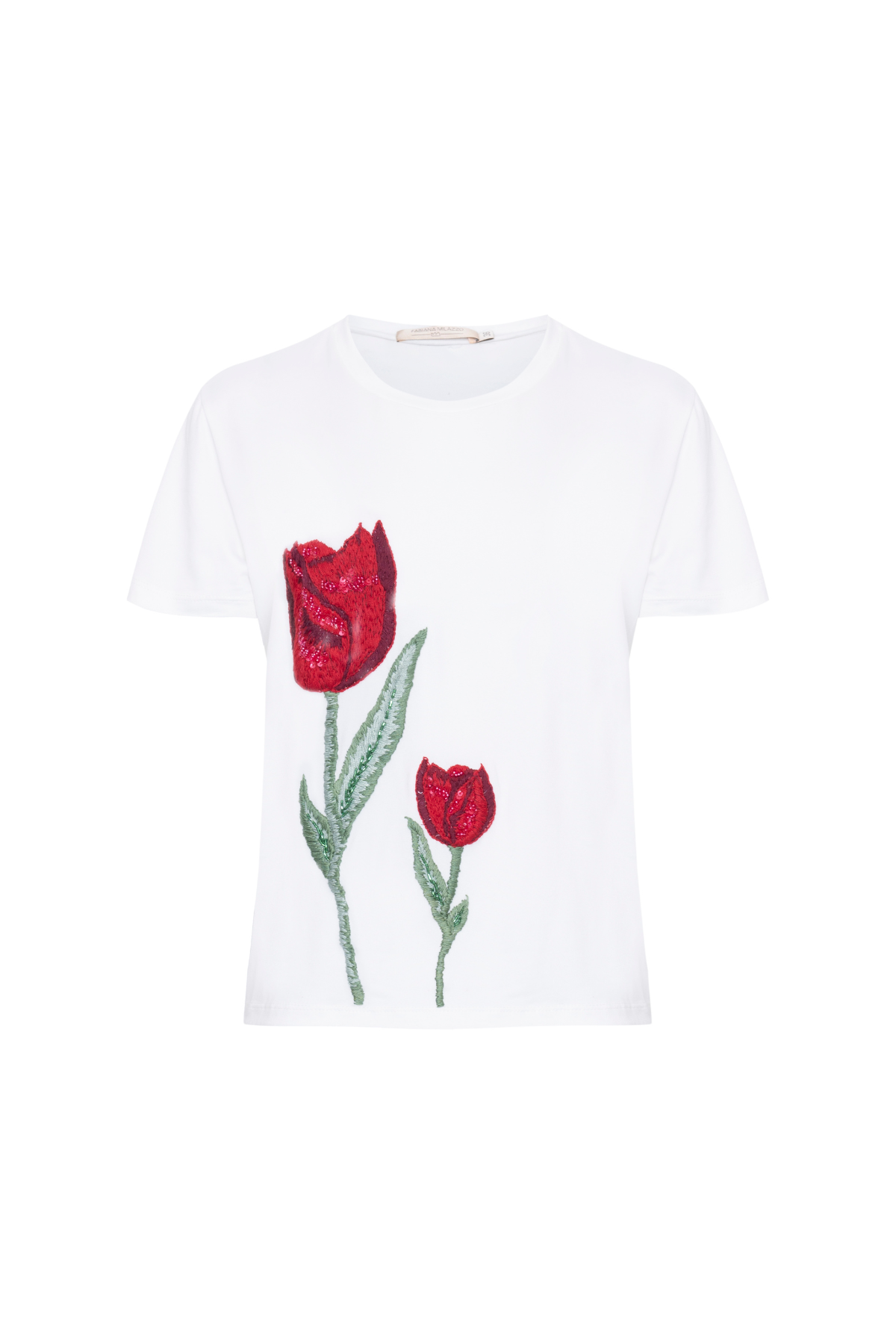 T-Shirt Bordada Tulipas Da Islândia