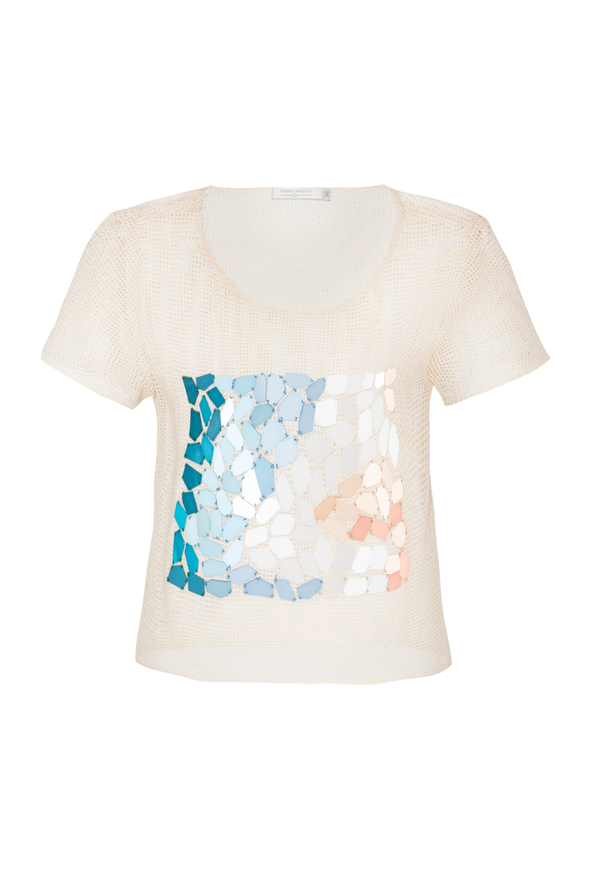 T-Shirt Tela Bordada Mosaico Wave