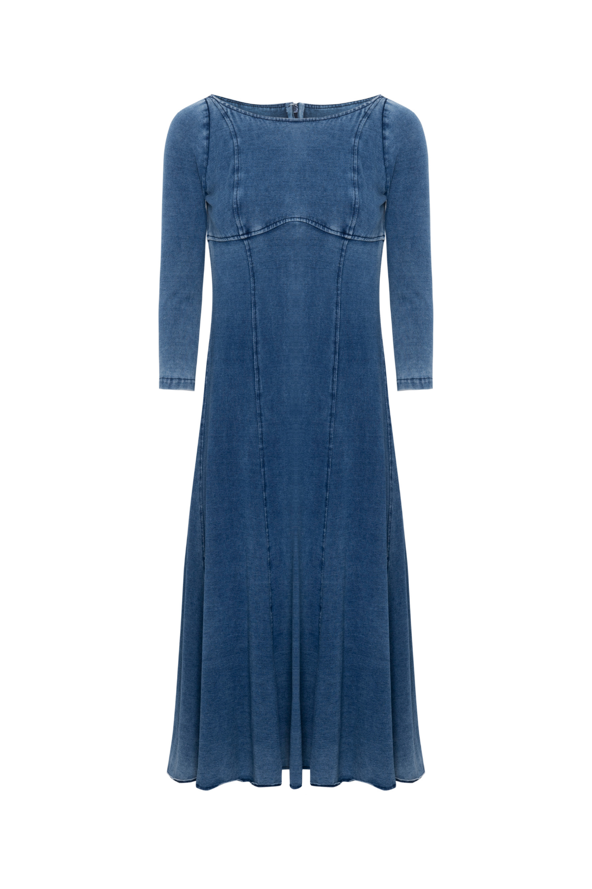 Vestido Mídi Malha Denim